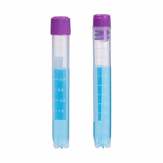 Laboratory Disposable Plastic PP 2.0ml External Thread Cryogenic Vials with Multi Codes Self-Standing Low Temperature Storage Ln Storage