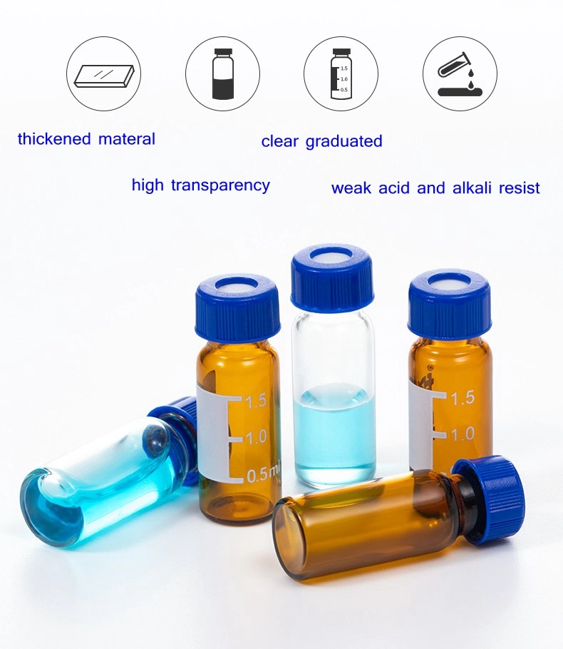 Small Glass Bottle Sample Vials Leakproof 2ml HPLC Vial