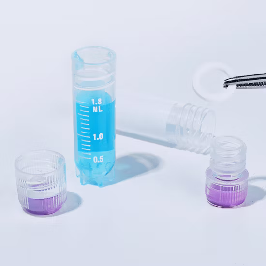 Laboratory Disposable Plastic PP 2.0ml External Thread Cryogenic Vials with Multi Codes Self-Standing Low Temperature Storage Ln Storage