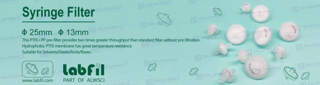 25mm Nylon Welded Syringe Filter 0.45um with Printing