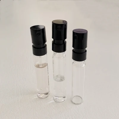 Ecológico Impreso Mini Muestra Aceite Esencial 1ml 2ml Ampolla Perfume Suero Estéril Vacío Ámbar Tubular Gotero Vial Botella