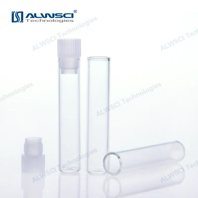 Vial de carcasa de vidrio transparente Alwsci de 1 ml con tapón de 8 x 40 mm